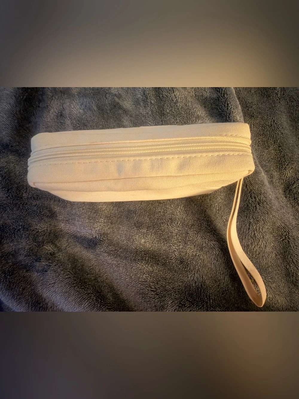 Valentino Cream Wristlet Clutch with Embossed Logo (New Without Tags)